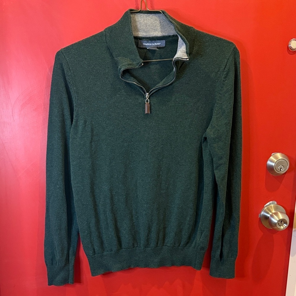 Charles Tyrwhitt Forest Green Zip-Up Sweater